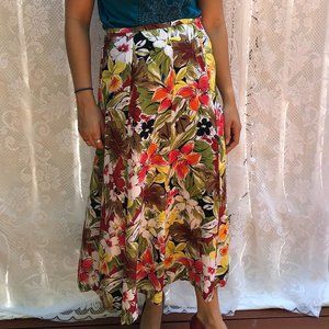 Talbots Silk Floral Skirt